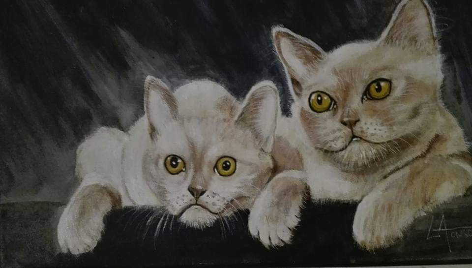 Siamese sisters, painted by Graça Afonso