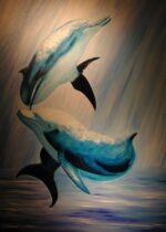 dancing dolphins.painted by Graça Afonso